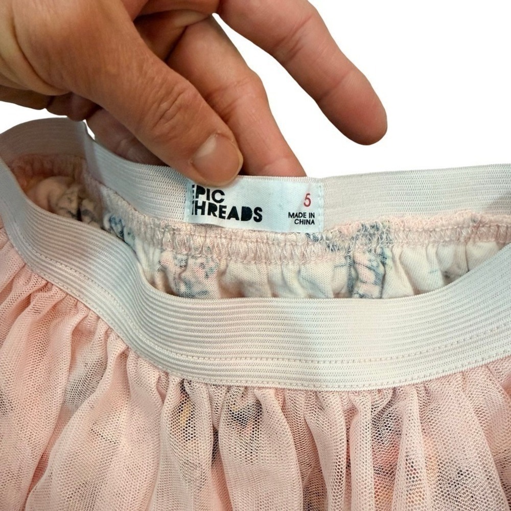 Epic Threads Tutu Skirt Pink Butterfly Print Tulle Layered Kids Size 5 - Picture 4 of 4